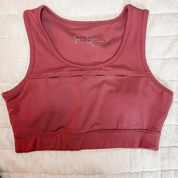 Jessica Simpson The Warmup Cut Out Scoop Neck Sports Bra Size Medium - Picture 1 of 14